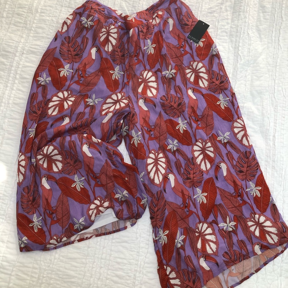 Tropical Print Palazzo Pant